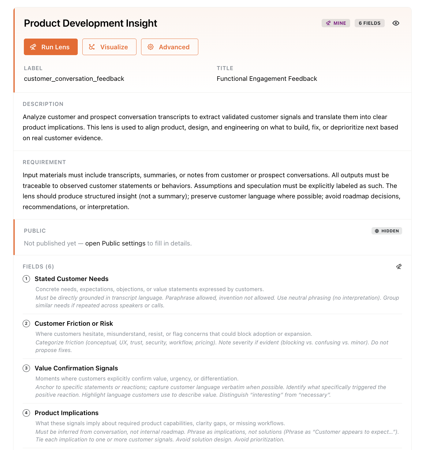 A Quadron Lens encoding expertise into structured, evaluative fields